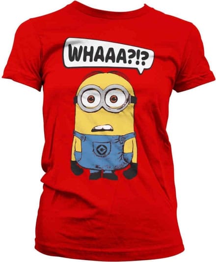 Minions Dames Tshirt -S- Whaaa?!? Rood
