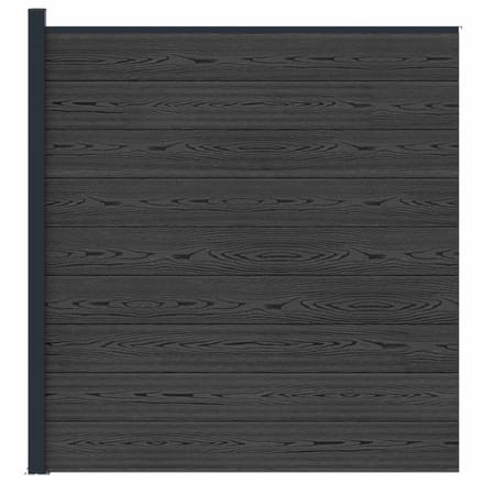vidaXL - Hekset - 175 - x - 186 - cm - WPC - en - Aluminium - Zwart