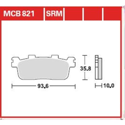 Bremsbelagsatz, ohne Straßenzulassung TRW MOTO MCB821