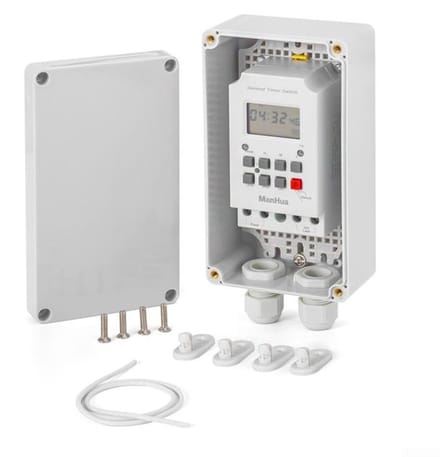 Dailygoody - Digitale Timer Schakelaar - LCD Timer - Waterdicht - 230V AC - 99 Cycli per Dag - Automatisch In- en Uitschakelen - Voor Elektrische