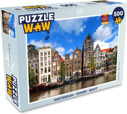 Puzzel Amsterdam - Zomer - Boot - Legpuzzel - Puzzel 500 stukjes