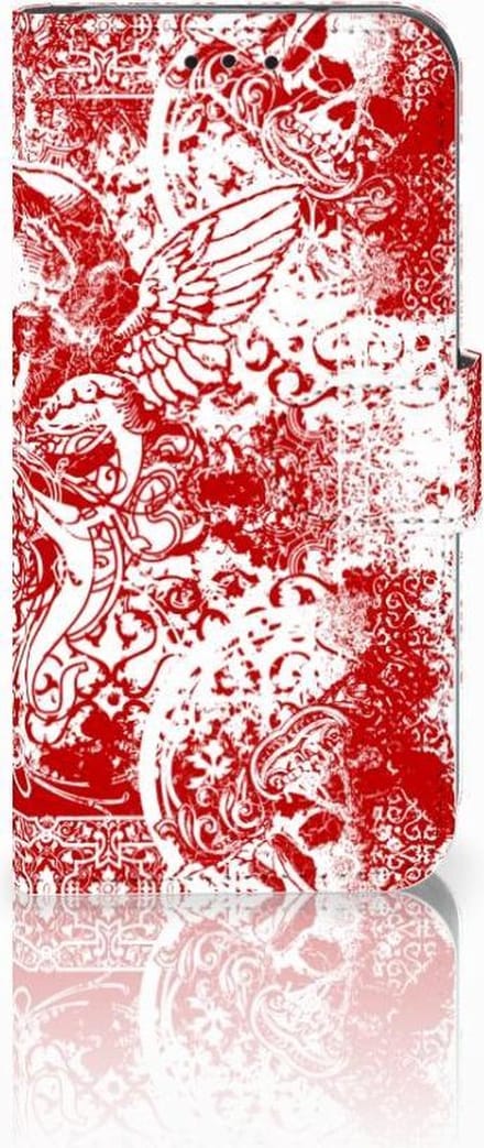 Telefoonhoesje met Naam Samsung Galaxy S10e Angel Skull Rood