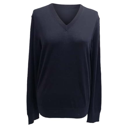 Dolce & Gabbana gebreide V-hals trui van marineblauwe wol