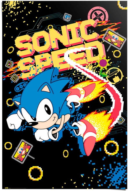 Poster Sonic - speed - 91,5 x 61 - Papier - REINDERS