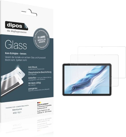 dipos – 2x Matte Pantserfolie geschikt voor Mentume K50 10.1 | 9H Screenprotector