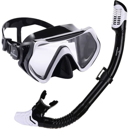 Atlantis Borneo Combo - Snorkelset - Duikbril - Snorkel - Volwassenen - Zwart/Wit