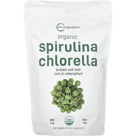 Micro-ingrédients, Spiruline Chlorella Bio, 720 comprimés