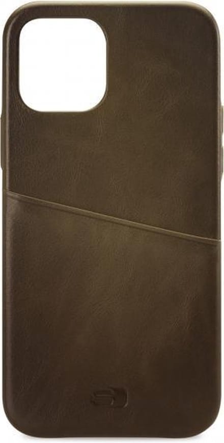 Senza Desire Cardslot Echt Leer Bookcase voor de iPhone 12 (Pro) - Burned Olive