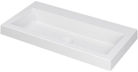 INK Dock Wastafel Polystone Zonder Kraangat - 800x400x60 mm - Mat Wit