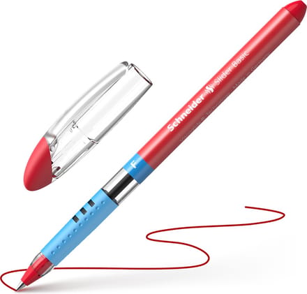 Schneider balpen - Slider Basic - penpunt F 0,3mm - rood - S-151002