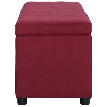 vidaXL - Bankje - met - opbergvak - 116 - cm - polyester - wijnrood