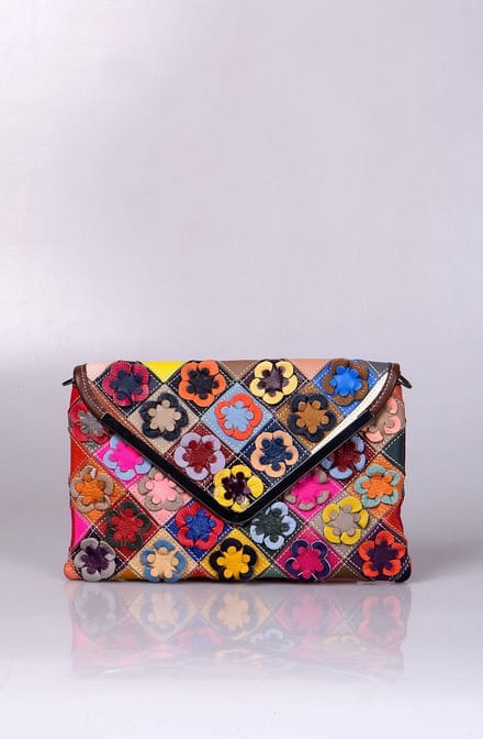 Viabologna Clutch Calates Patchwork gekleurd leer - multicolour