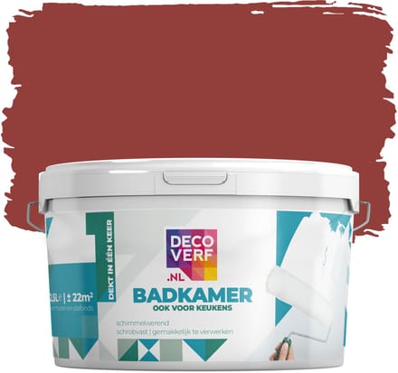 Decoverf badkamerverf 2.5L robijnrood