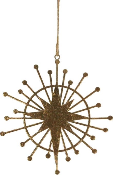 Ornament Ster metaal goudkleurig Ø13,5cm