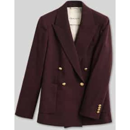 Regular fit korte blazer van wolmix met gouden knopen