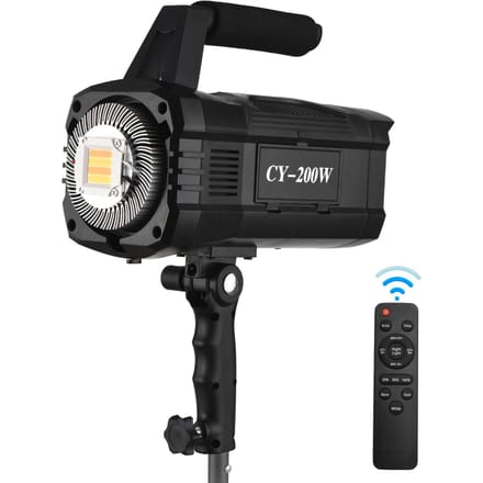 Andoer CY-100W 100W COB Studio LED Videolamp Fotolamp Tweekleurig 3000-6000K Dimbaar US Plug zwart