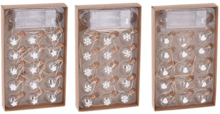 Draadslinger met 15 Kerstballetjes Led Warm White