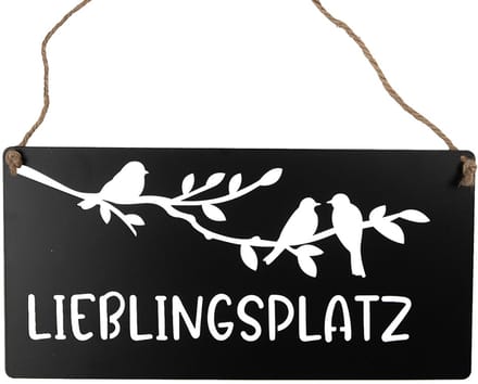 Clayre & Eef Tekstbord 30x15 cm Zwart Metaal