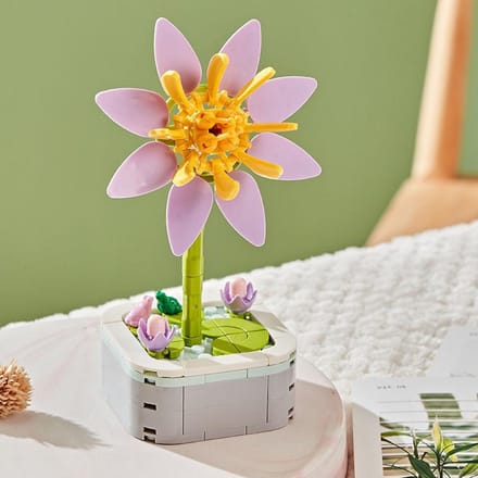 Eeuwig Boeket Tulp Bloem Lelie Bouwsteen 3D Model Huisdecoratie Plant Potplant Assemblage Blokken Valentijn Kindercadeaus NO BOX gray