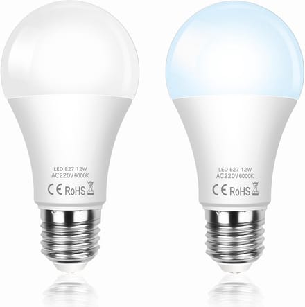 6x LED Lamp E27 Fitting 12W Koud Wit 6000K - Vervanger 100W Gloeilamp - 1200 Lumen