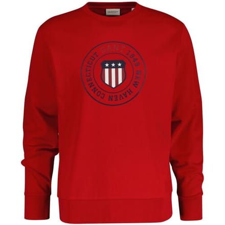 Gant Trui Graphic Crew Neck Sweatshirt Ruby Red / male