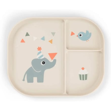 Done By Deer Foodie Compartment Plate Celebration Sand 1766989