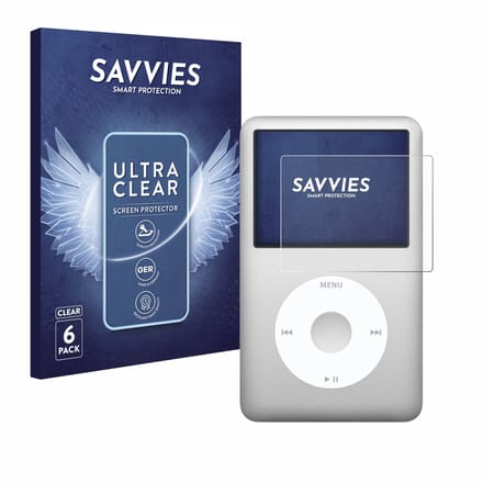 Savvies - Screenprotector voor iPod classic Gen 5-7 - Folie Beschermfolie transparant 6 Stuks