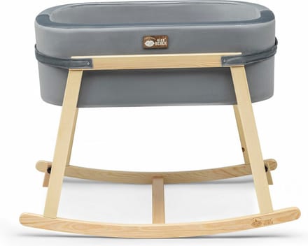 Asir Wieg 90 x 70 x 58 cm – natuurlijk grijs - Inclusief matras
