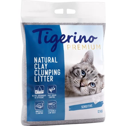 2x 12kg Sensitive Tigerino Premium Kattenbakvulling Sensitive Zonder Parfum