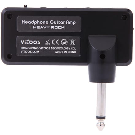 Vitoos prise de guitare électrique Mini amplificateur de casque Heavy Rock Compact Portable black