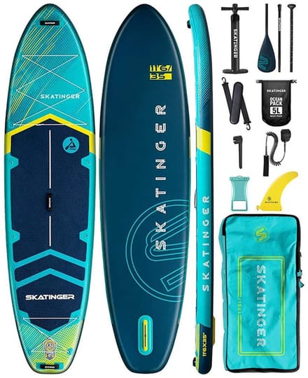 Skatinger Prana Light Blue Opblaasbaar Yoga SUP Board – Compleet Pakket