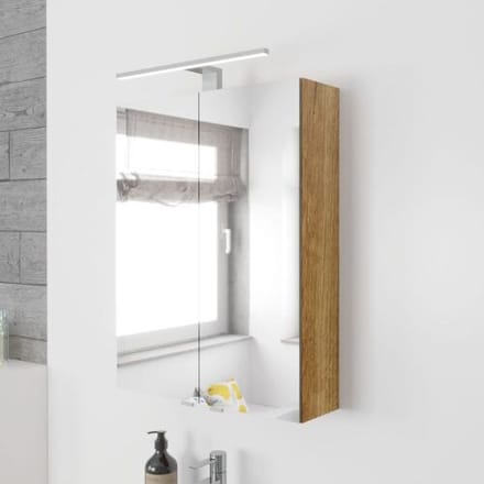 Megabad Profi Collection Lodge mirror cabinet 50 cm with 2 doors and LED surface light KHMSP5064B90KEI