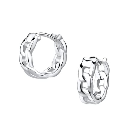 Joy|S - Zilveren oorringen - gourmet schakel - 1.1 mm / 3 mm