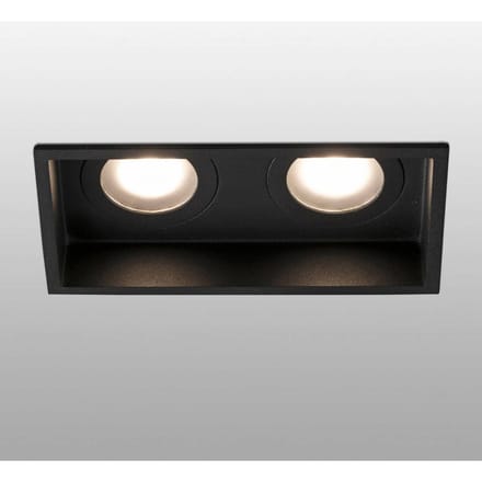 FARO BARCELONA Inbouwlamp Hyde, 2-lamps IP44 in zwart
