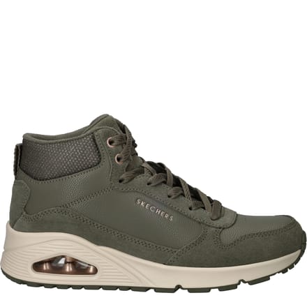 Skechers Skechers Uno Stacre Shine Veterboots groen Suede