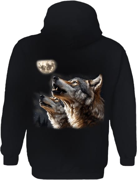 Wolf Howling At The Moon The Coloured House Hoodie M