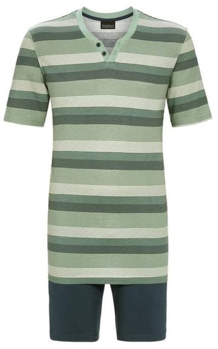 Groene strepen heren shortama - Groen - Maat - 50