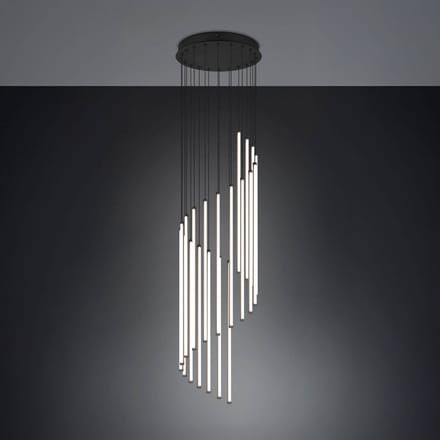 Trio Lighting LED hanglamp Baxter, zwart, Ø 37 cm, metaal, CCT dimbaar
