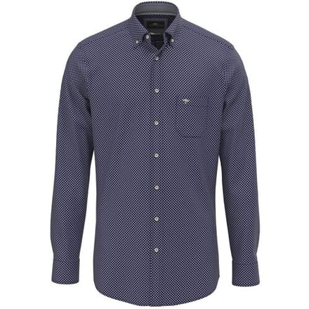 Fynch-Hatton Overhemd Allover Mini Pattern Flanel Misty Blue / male