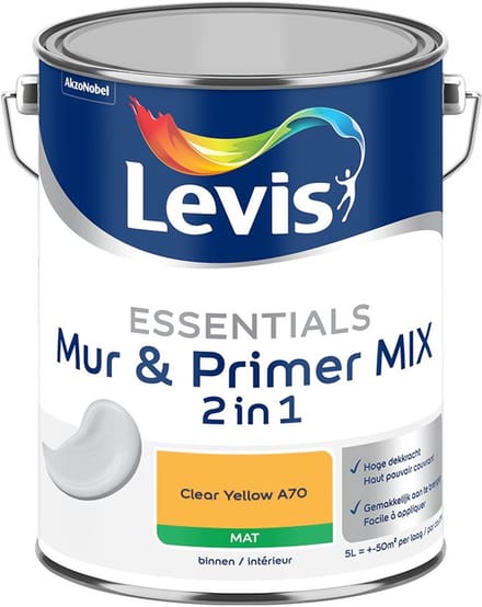 Levis - Essentials Mur & Primer Mix - Clear Yellow A70 - Mengverf - 5 L