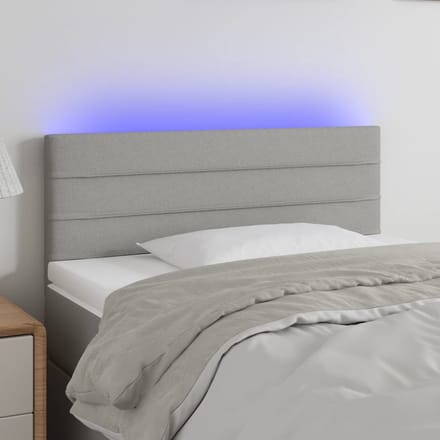 vidaXL - Hoofdbord - LED - 80x5x78/88 - cm - stof - lichtgrijs