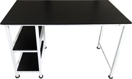 Bureau met opbergplanken - computertafel - 110 cm breed - wit zwart