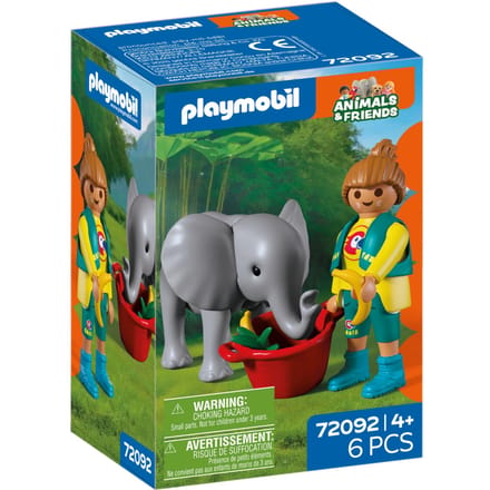 PLAYMOBIL 72092 Dierentuin: Babyolifant en dierenverzorger Bouwsets