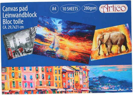 Artico canvas blok | Schetsblok | Schetsboek | A4 formaat | 10 vellen | Tekenpapier | Schilderen | Verven | Hobby | Creative