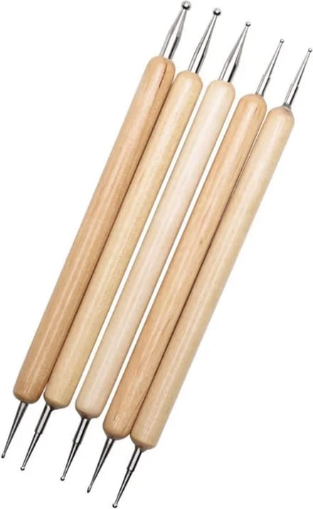 Nagel Dotting Tools - Set 5 stuks - Hout - Nail Art Tool - Nail Art Pennen - Druppelpennen - DIY set - IXEN