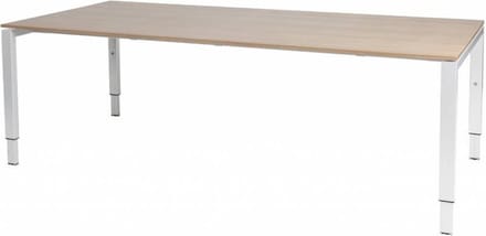 Vergadertafel Domino - 220x100 Havana Kersen - wit frame