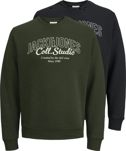 JACK&JONES PLUS - JJMAKOTO SWEAT CREW NECK 2PK MP PLS - Heren - Sweaters