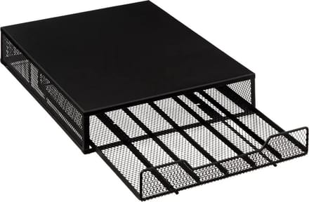 5five Koffie cup/capsule houder/dispenser - metaal - voor 60 cups - 26 x 35 x 7 cm