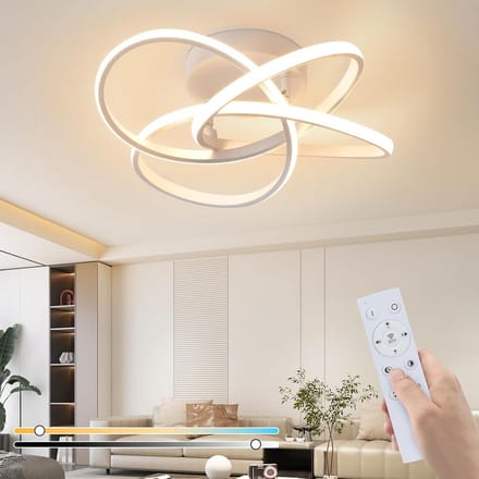 Plafondlamp LED Zwart 46W Dimbaar Modern Bloem Design met Afstandsbediening