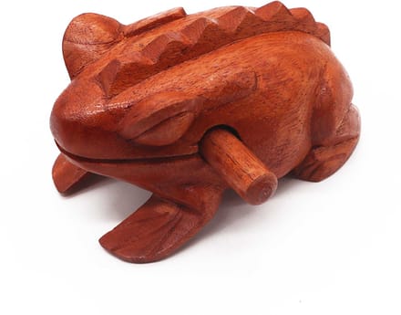 Grote kwakende houten kikker